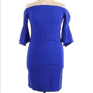 Laundry by Shelli Segal Cobalt blue dress 
Size 14 Off the shoulder neckline